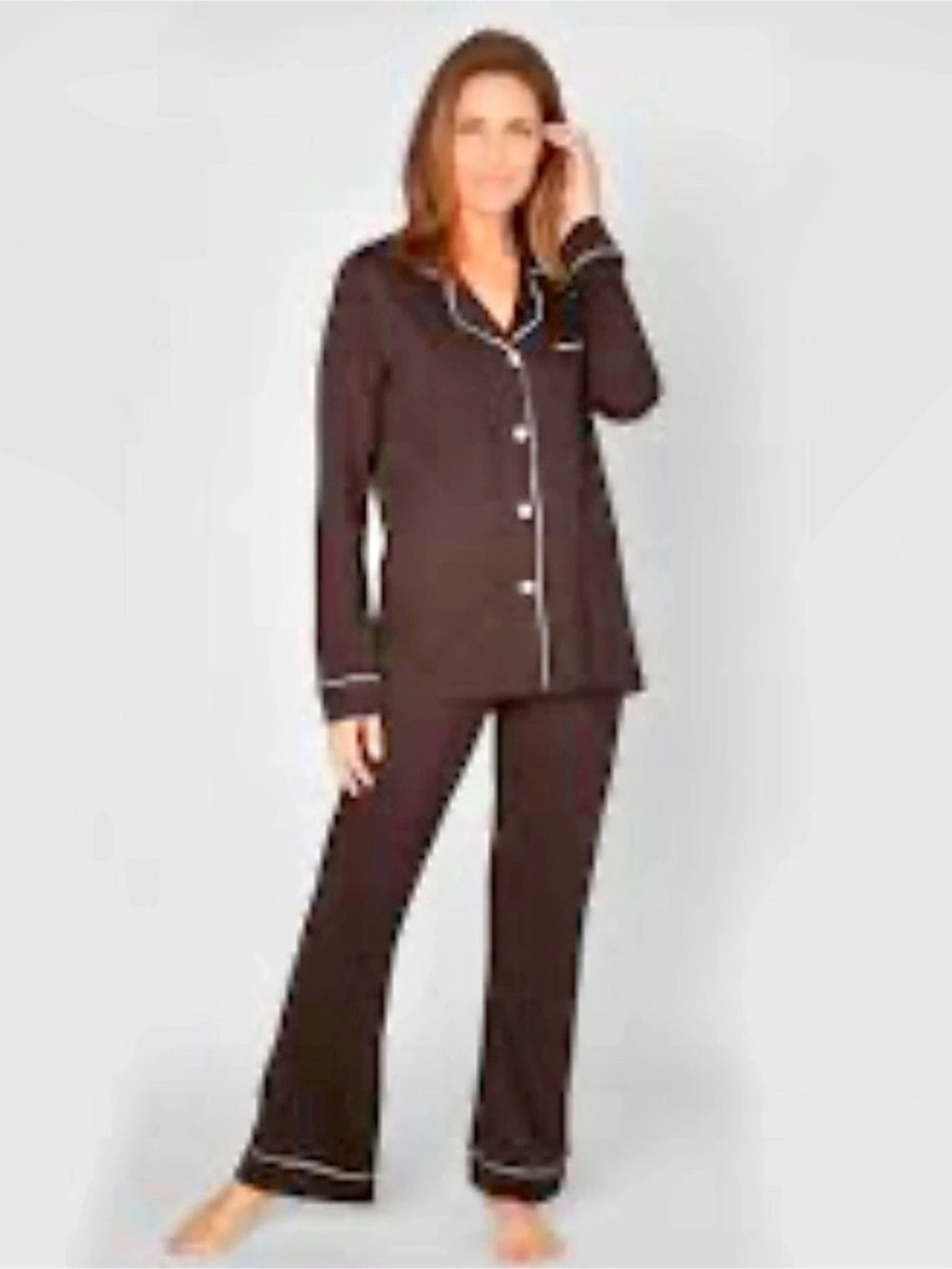 Cosabella Long Sleeve Pajama Set Navy 2X